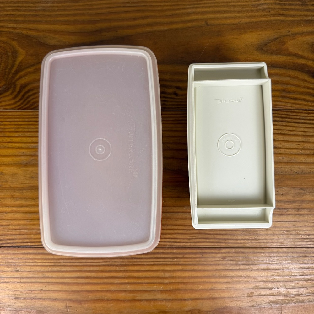 Vintage Tupperware Butter Dish + Rectangular Container | Modular Kitchen Set - Picture 8 of 13